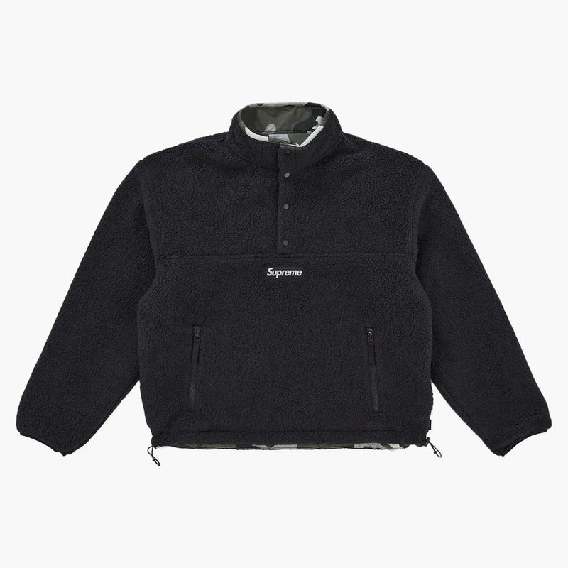 Supreme Polartec Shearling Reversible Pullover (fw25) Black