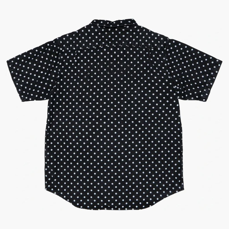 Cămașă supremă din denim polka dot negru