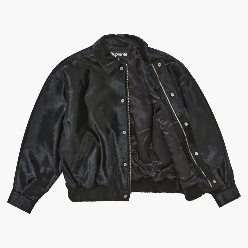 Supreme Ponyhair Varsity Jacket Black