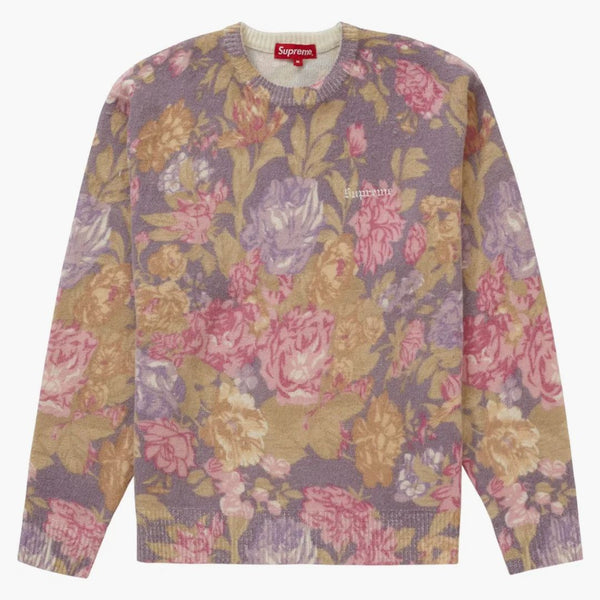 Supreme Printed Floral Angora Sweater Purple