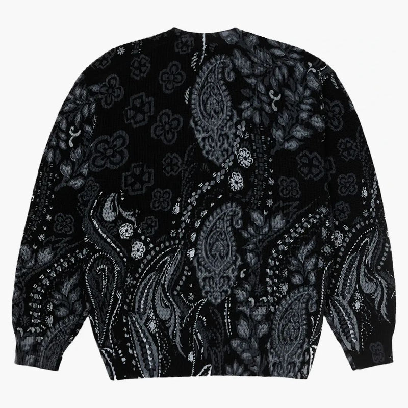 Högsta tryckt paisley tröja svart