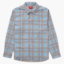 Supreme Printed Plaid Shirt Light Blue