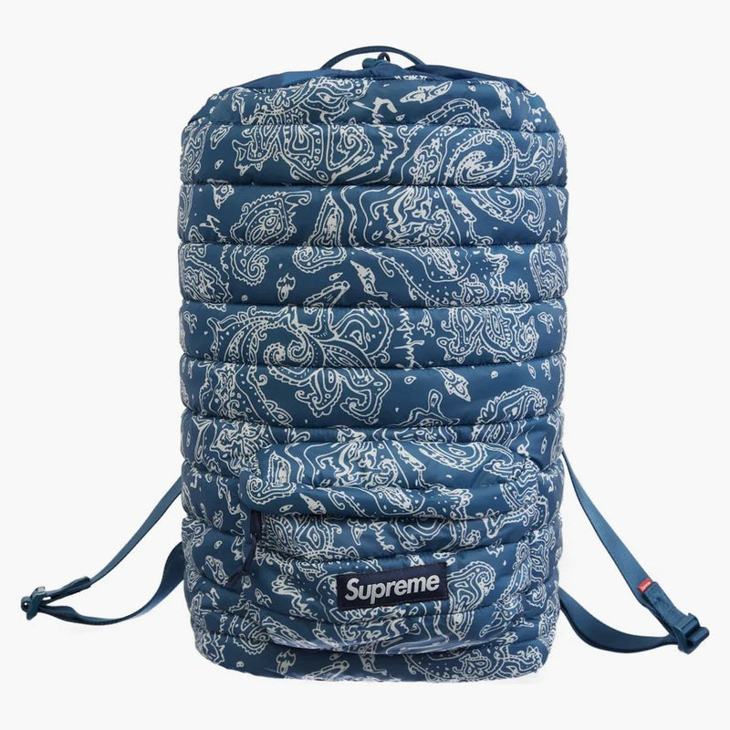 Supreme Puffer Backpack Blue Paisley