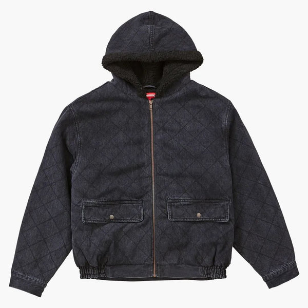 Supreme Quilted Denim Pilot Jacket Washed Black
