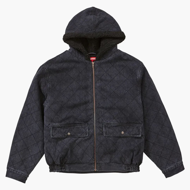 Supreme Quilted Denim Pilot Jacket Washed Black
