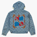 Supreme quiltad denim pilotjacka tvättad blå