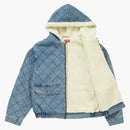 Supreme quiltad denim pilotjacka tvättad blå