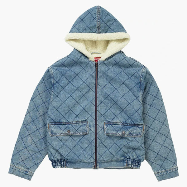 Supreme Quilted Denim Pilot Jacket Washed Blue