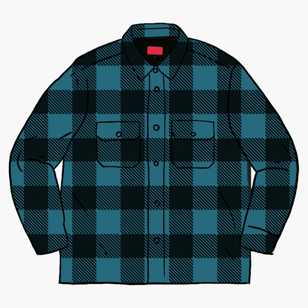 Supreme Quilted Flannel Shirt Teal