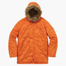 Najwyższy pikowany lot satynowy parka spalona pomarańcza