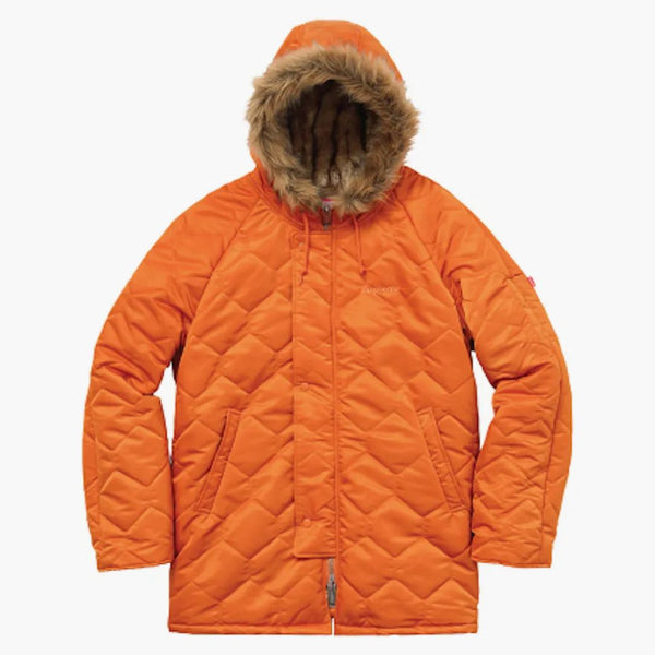 Supremo Añada Acolchada Satin Parka Burnt Orange