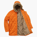 Najwyższy pikowany lot satynowy parka spalona pomarańcza