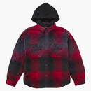 Supreme Quilted Lined Hooded Flannel Shirt Red Plaid