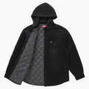 Supreme Quilted Lined Hooded Velvet Shirt Black