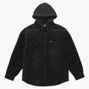 Supreme Quilted Lined Hooded Velvet Shirt Black