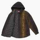 Supreme Quilted Lined Hooded Velvet Shirt Tiger