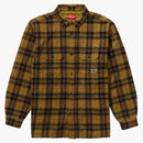 Camisa de franela a cuadros supreme acolchada oliva