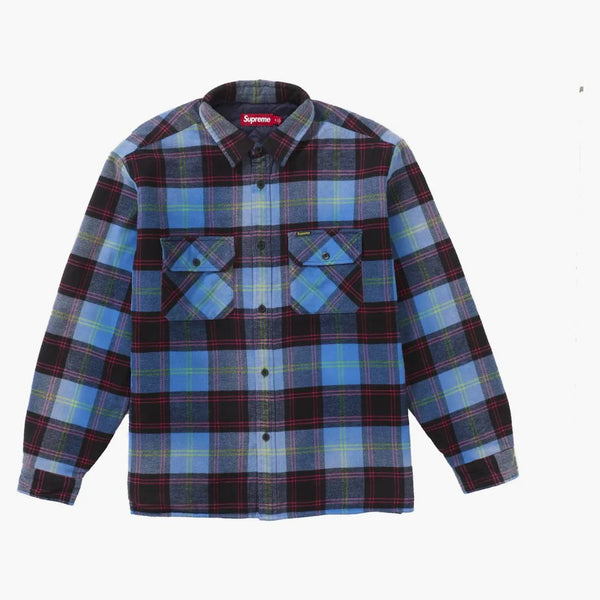 Camicia a quadri trapuntata suprema blu