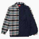 Supreme Quilted Plaid Zip Up Shirt Offwhite