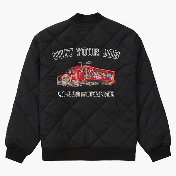 Supreme Quit your job quilted work jacket black