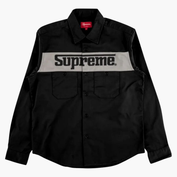 Supreme Racing Logo Work Shirt Black