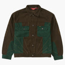 Supreme Radial Embroidered Denim Trucker Jacket Brown