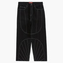 Supreme Radial Embroidered Loose Fit Jean Black