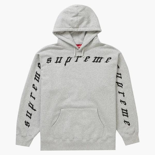 Supreme Raised Embroidery Hooded Sweatshirt Heather Grey