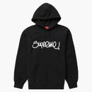 Supreme raised handstyle hooded sweatshirt black