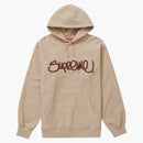 Supreme Raised Handstyle Hooded Sweatshirt Dark Taupe