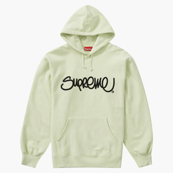 Supreme Razed Handstyle Hooded Sweatshirt blekgrön