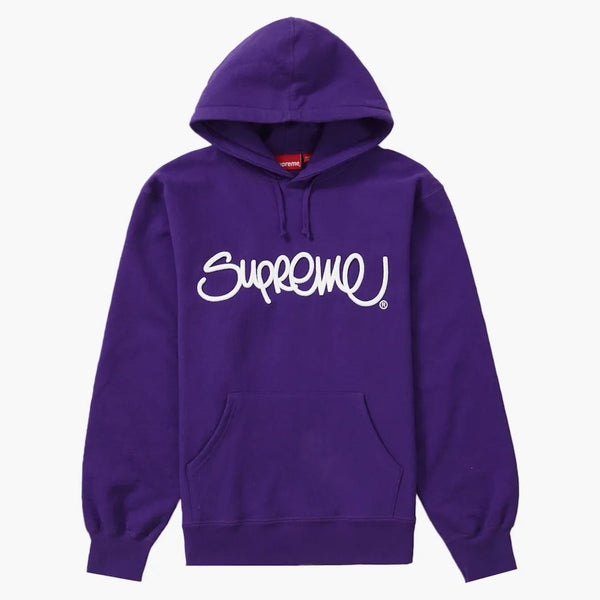 Supreme Razed Handstyle Hooded Sweatshirt Purple