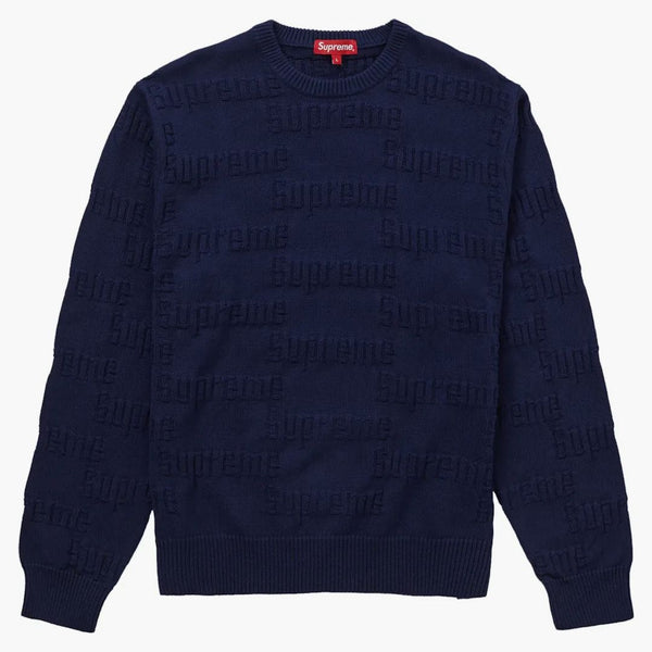Supreme Raised Logo Sweater Navy