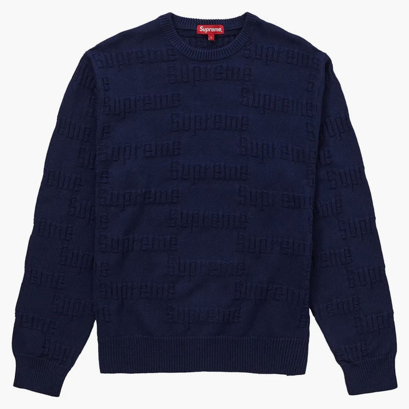 Supreme Raised Logo Sweater Navy