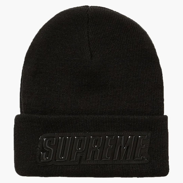 Nejvyšší zvednuté patentové logo Beanie Black