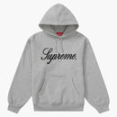 Supreme raised script hooded sweatshirt Heather gray