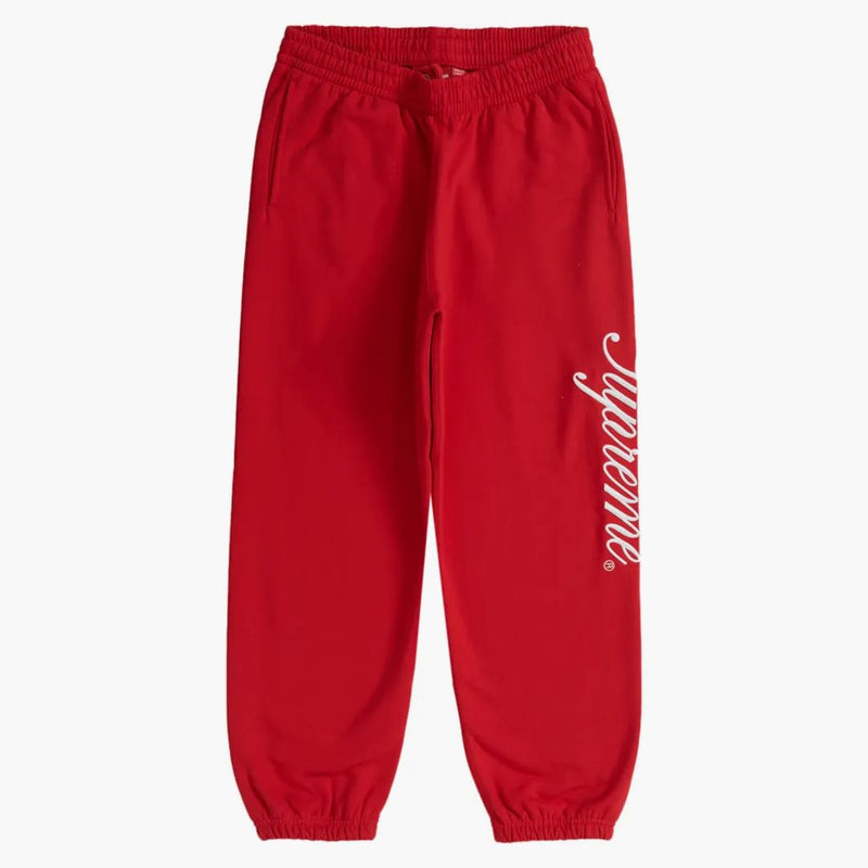 Supreme Raised Script Sweatpant Red