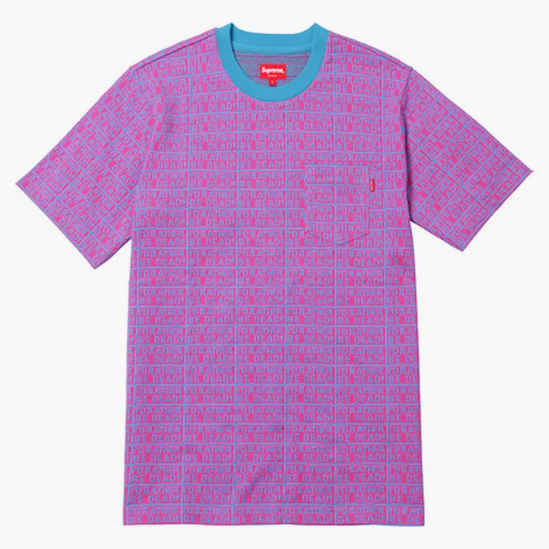 Supreme Rather Be Dead Ss Jacquard Top Blue