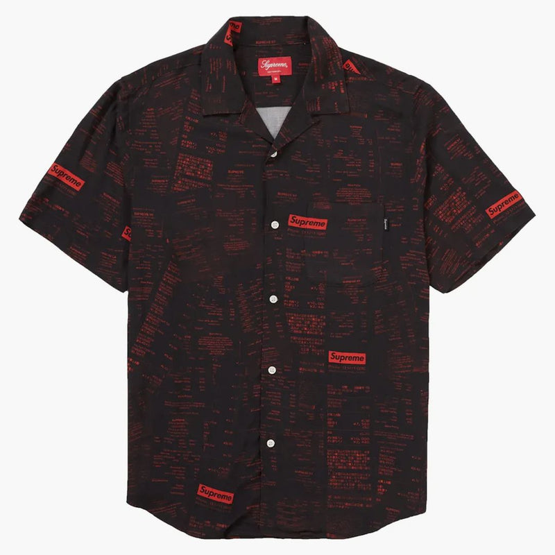 Supreme Receipts Rayon S/s Shirt Black