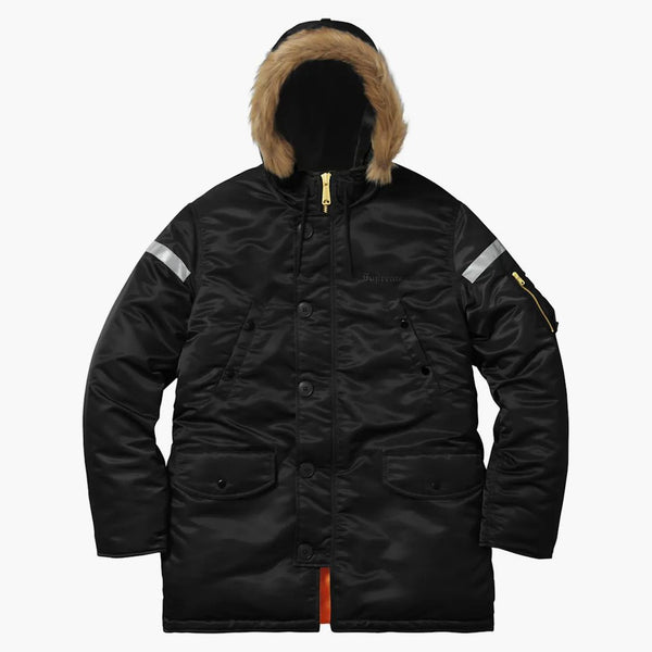 Supreme Reflective Cross N-3b Parka Black