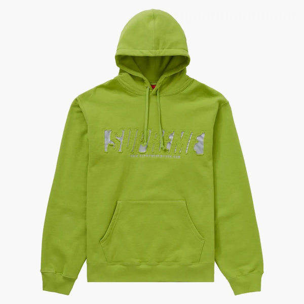 Supreme Reflective Cutout Hooded Sweatshirt Lime