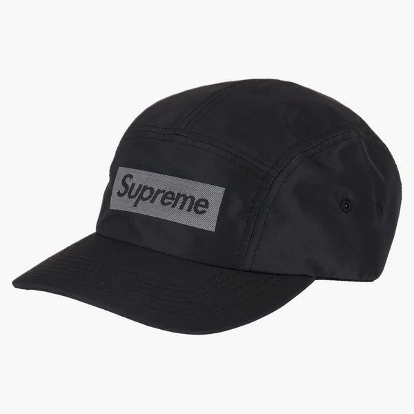 Supreme Reflective Jacquard Logo Camp Cap (FW22) Black