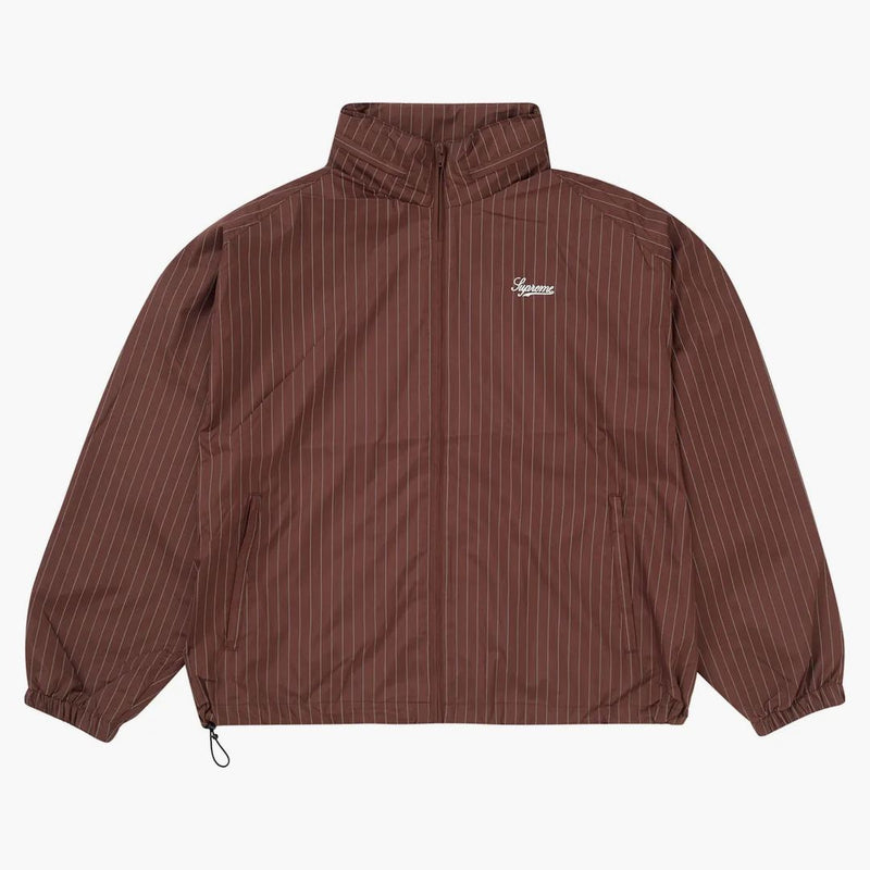 Nejvyšší reflexní pinstripe track bunda hnědá