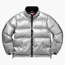 Supreme Reflective Sleeve Logo Puffy Jacket Silver