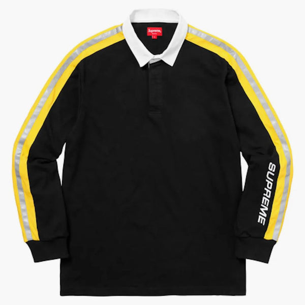 Supreme Reflective Sleeve Stripe Rugby Black