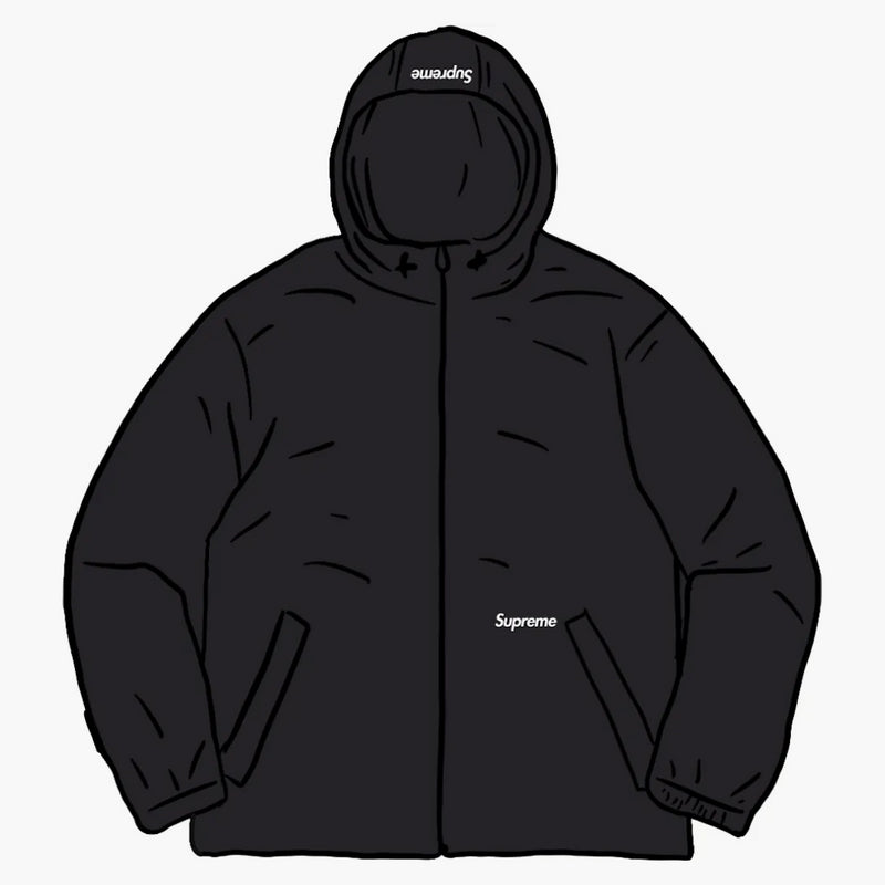 Suprema de chaqueta con capucha con cremallera reflectante