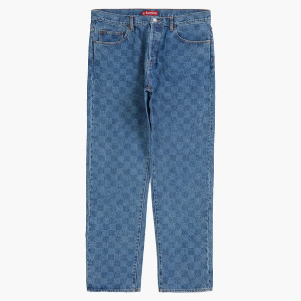 Nejvyšší pravidelný jean (FW20) promytý šachovník