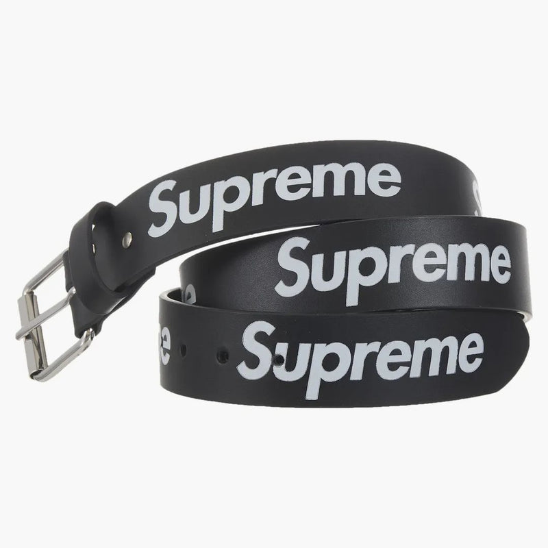 Supreme Repeat Leather Belt (fw25) Black