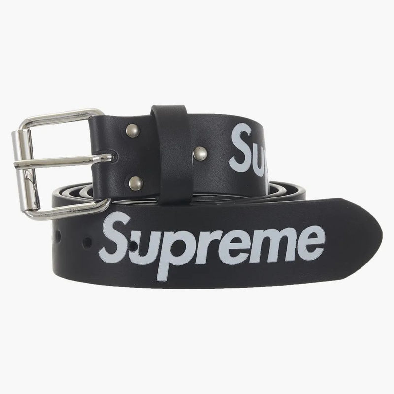 Supreme Repeat Leather Belt (fw25) Black