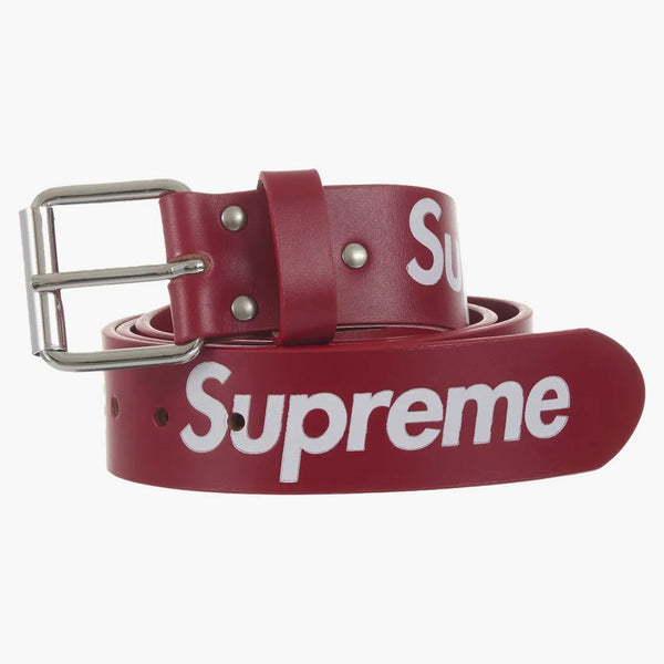 Supreme Repeat Leather Belt (fw25) Red
